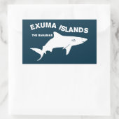 Sticker Rectangulaire Îles Exuma - Bahamas Plongée Requins (Sac)