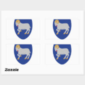 Sticker Rectangulaire Îles Féroé (Danemark) Armoiries (Feuille)