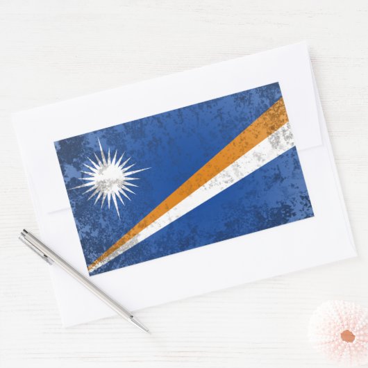 Sticker Rectangulaire Îles Marshall (Enveloppe)