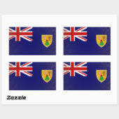Sticker Rectangulaire Îles Turques et Caïques (Feuille)