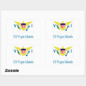 Sticker Rectangulaire Îles Vierges américaines (Feuille)