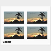 Sticker Rectangulaire Îles Vierges britanniques, carte Sunset (Feuille)