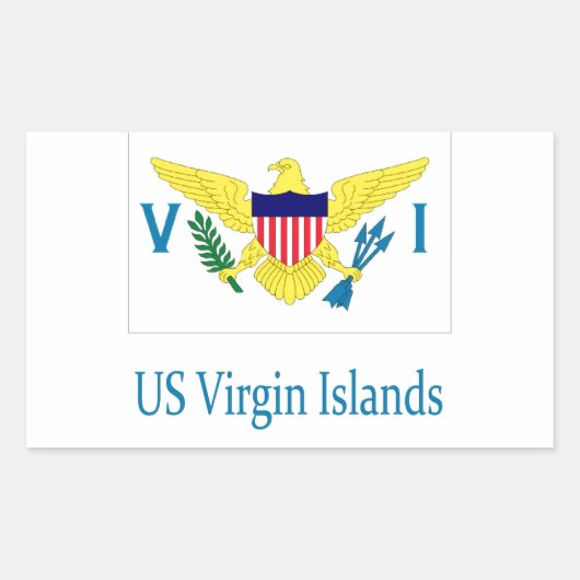 Sticker Rectangulaire Îles Virgin (Devant)