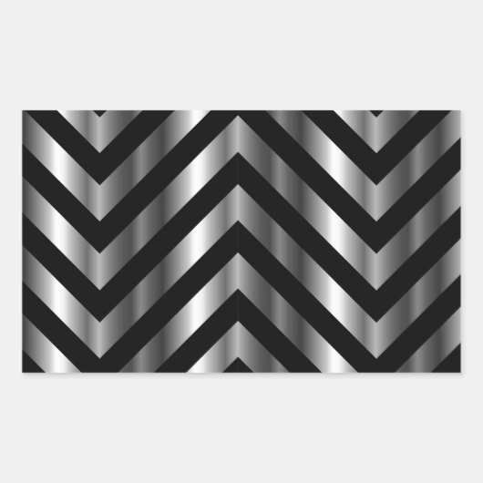 Sticker Rectangulaire Illusion optique avec barres métalliques et lignes (Devant)