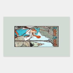 Sticker Rectangulaire Illustration Antique de Robin des Bois et ses Joye