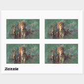 Sticker Rectangulaire Illustration BILBO BAGGINS™ (Feuille)