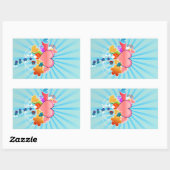 Sticker Rectangulaire Illustration Coeurs (Feuille)