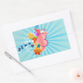 Sticker Rectangulaire Illustration Coeurs (Enveloppe)
