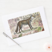 Sticker Rectangulaire Illustration de Fox Wildlife Vintage Animal (Enveloppe)