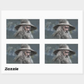 Sticker Rectangulaire Illustration de Gandalf (Feuille)