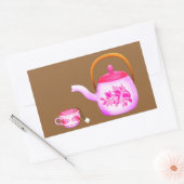 Sticker Rectangulaire Illustration de la théière Teups vintage (Enveloppe)