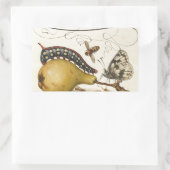 Sticker Rectangulaire Illustration de l'insecte du fruit du papillon (Sac)