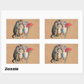 Sticker Rectangulaire Illustration de l'oie des trois petits chatons (Feuille)