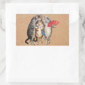 Sticker Rectangulaire Illustration de l'oie des trois petits chatons (Sac)