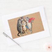 Sticker Rectangulaire Illustration de l'oie des trois petits chatons (Enveloppe)