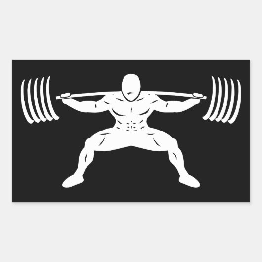 Sticker Rectangulaire Illustration de l'opération "POWER LIFTING" Sumo P (Devant)