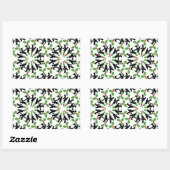 Sticker Rectangulaire Illustration de motif de caniche personnalisable (Feuille)
