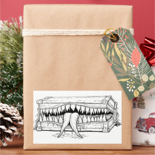 Sticker Rectangulaire Illustration d'horreur sombre – Poitrine de monstr