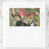 Sticker Rectangulaire Illustration du Fantôme de Noël Présent Scrooge (Sac)