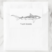 Sticker Rectangulaire Illustration du requin tigre (Sac)