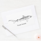 Sticker Rectangulaire Illustration du requin tigre (Enveloppe)