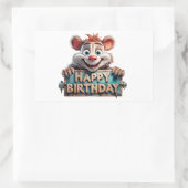 Sticker Rectangulaire Illustration d'un joyeux anniversaire (Sac)