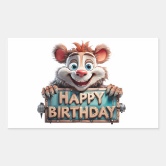 Sticker Rectangulaire Illustration d'un joyeux anniversaire