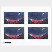 Sticker Rectangulaire Illustration d'une étoile de tir (Feuille)