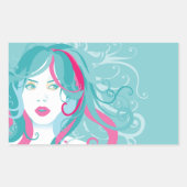 Sticker Rectangulaire Illustration d'une femme artiste (Devant)