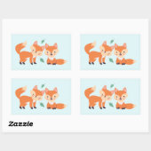 Sticker Rectangulaire Illustration graphique des renards orange mignons (Feuille)
