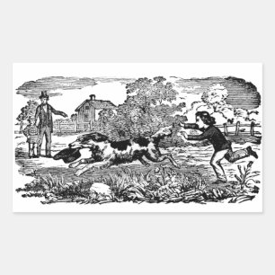 Sticker Rectangulaire Illustration victorienne d'art antique d'animal de