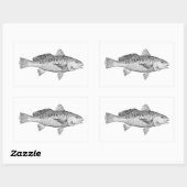 Sticker Rectangulaire Illustration Vintage de Atlantic Croaker (Feuille)