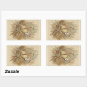 Sticker Rectangulaire Illustration vintage de Bluetit (Feuille)