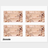 Sticker Rectangulaire Illustration vintage d'enfants lisant (Feuille)