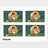 Sticker Rectangulaire Illustration vintage d'Halloween (Feuille)