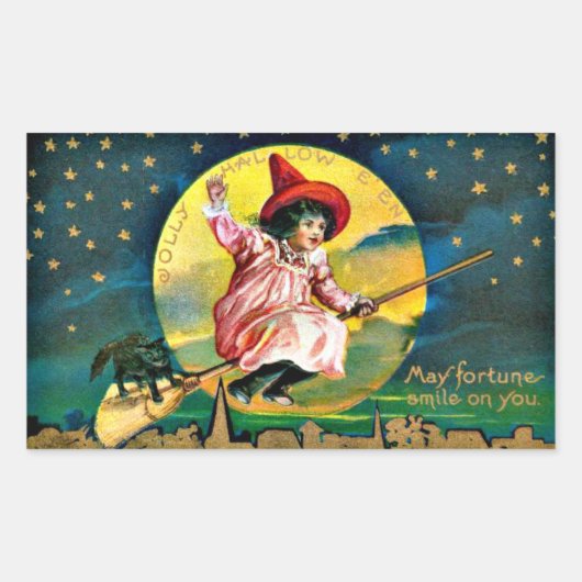Sticker Rectangulaire Illustration vintage d'Halloween (Devant)