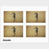 Sticker Rectangulaire Illustration vintage Seahorse (Feuille)