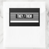 Sticker Rectangulaire Ils les en bandes avec espace pour écrire (Sac)