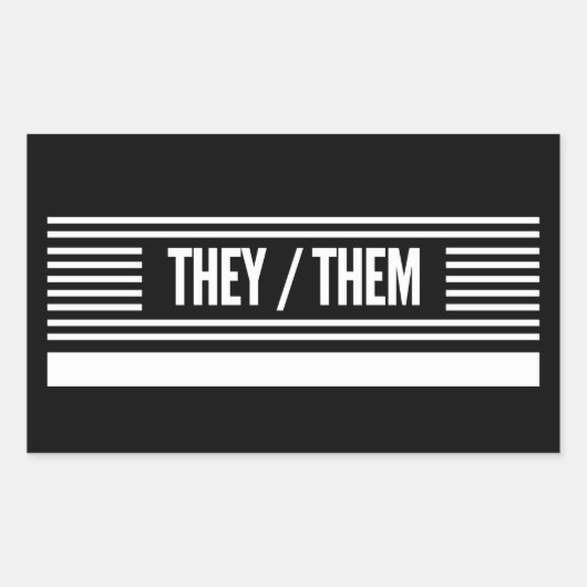 Sticker Rectangulaire Ils les en bandes avec espace pour écrire (Devant)