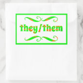 Sticker Rectangulaire Ils Les Tourbillons Vertes (Sac)