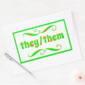 Sticker Rectangulaire Ils Les Tourbillons Vertes (Enveloppe)