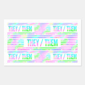 Sticker Rectangulaire Ils Prononounes Pastel Stripes (Devant)