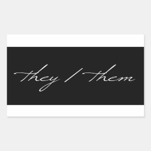 Sticker Rectangulaire Ils sont en police de script