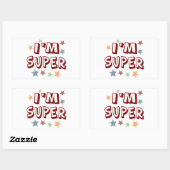 Sticker Rectangulaire Im Super avec étoiles (Feuille)