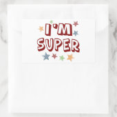 Sticker Rectangulaire Im Super avec étoiles (Sac)
