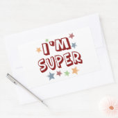Sticker Rectangulaire Im Super avec étoiles (Enveloppe)
