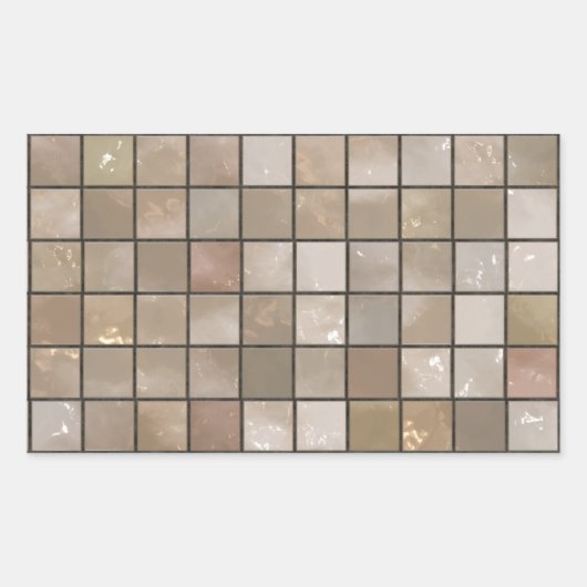 Sticker Rectangulaire Image De Carreaux De Sol Faux Tan (Devant)