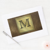 Sticker Rectangulaire Image Monogramme personnalisée imprimée. Brun. (Enveloppe)