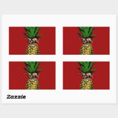 Sticker Rectangulaire Image Newsprint ananas (Feuille)
