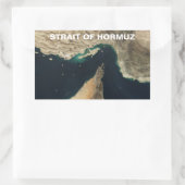 Sticker Rectangulaire Image satellite du détroit d'Ormuz (Sac)